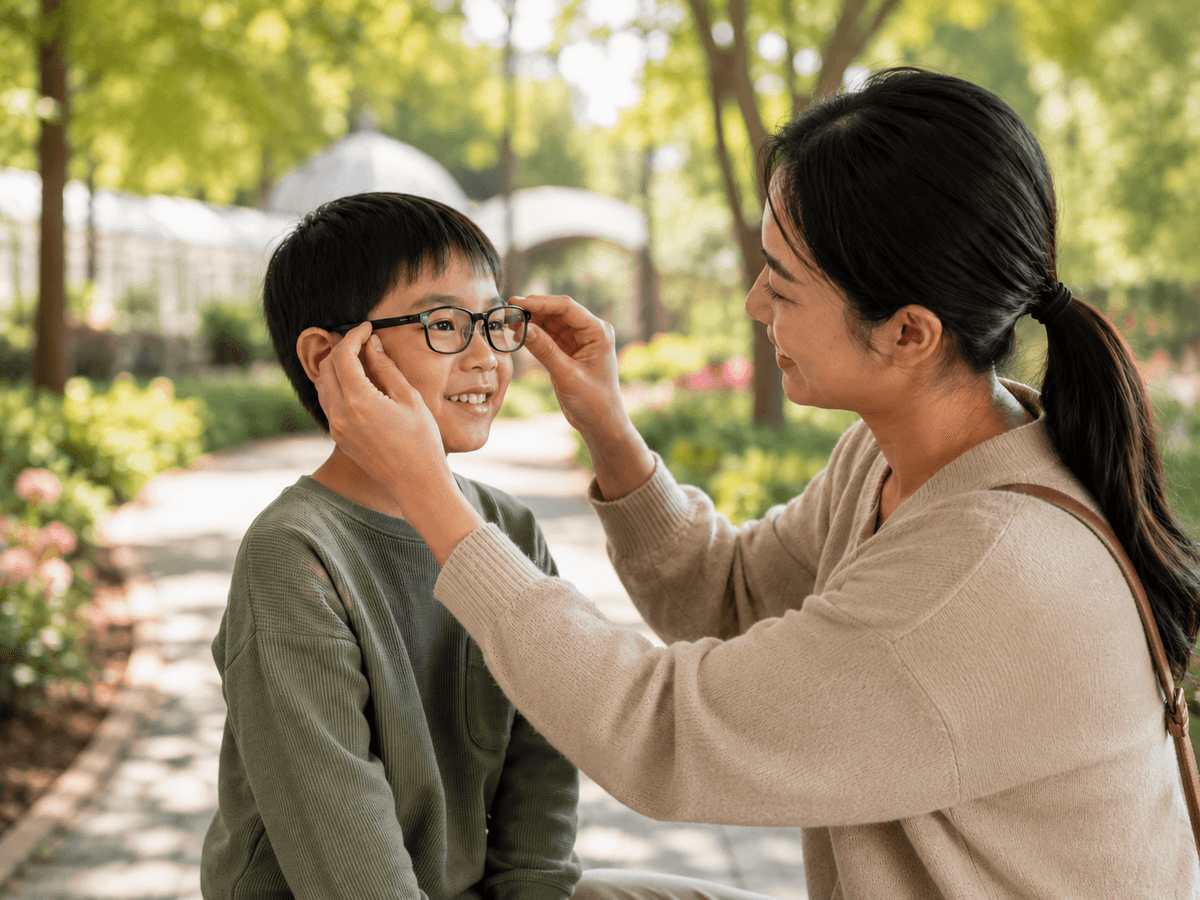Parent and child visiting Restivo Laser Vision for an eye exam