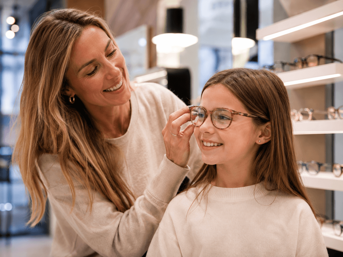 Eye care specialist reviewing conditions with a patient